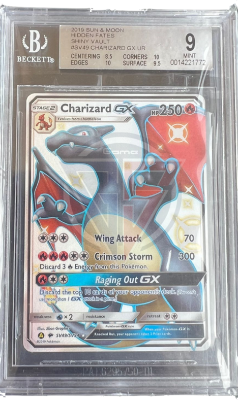 Charizard GX Ultra Shiny SV49/SV94 - Hidden Fates - 2019 - BGS 9 Mint - CARTA GRADATA ENG