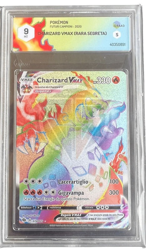 Charizard VMAX 074/073 - Futuri Campioni - 2020 - GRAAD 9 Mint - CARTA GRADATA ITA