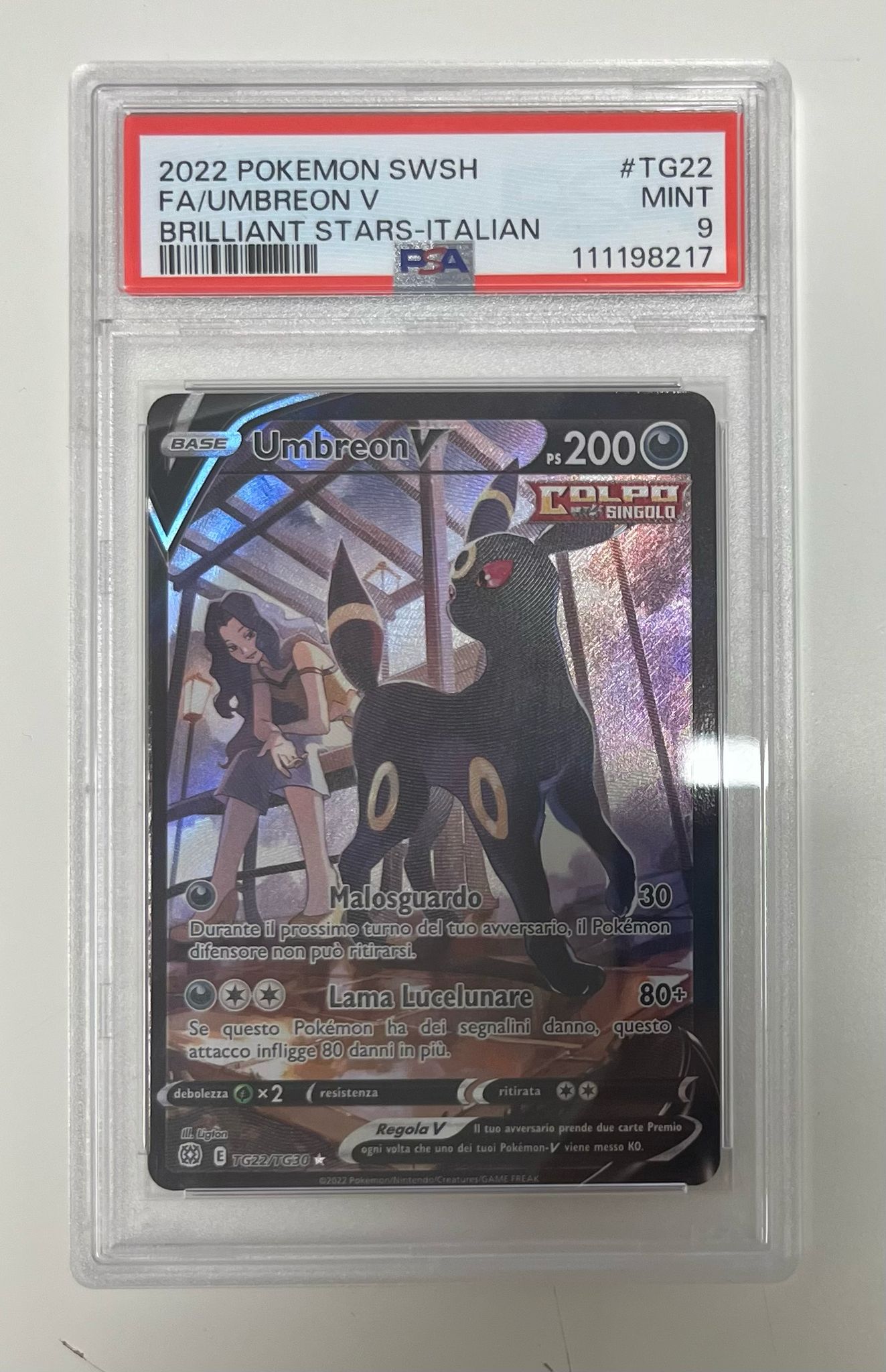 umbreon v tg22/tg30 astri lucenti - PSA 9- CARTA GRADATA ITA