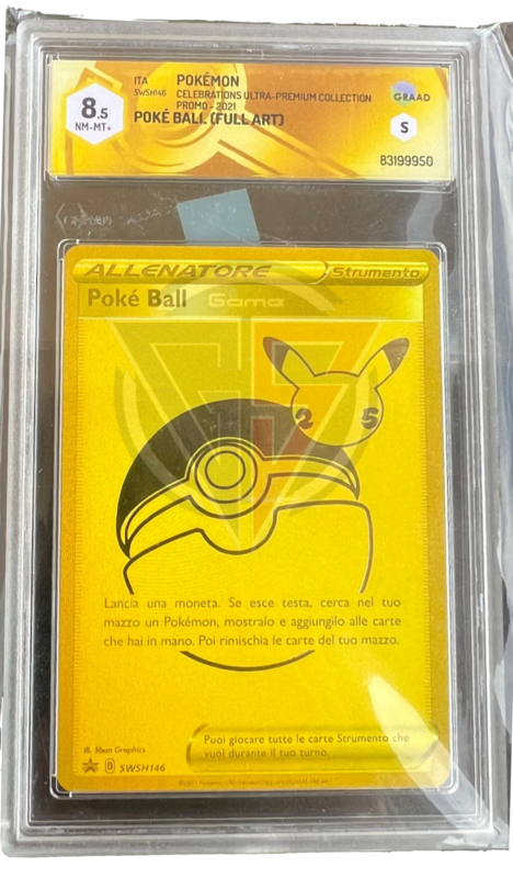 Pokè Ball (Full Art) SWSH146 PROMO - Gran Festa ULTRA-PREMIUM COLLECTION PROMO - 2021 - GRAAD 8.5 - CARTA GRADATA ITA