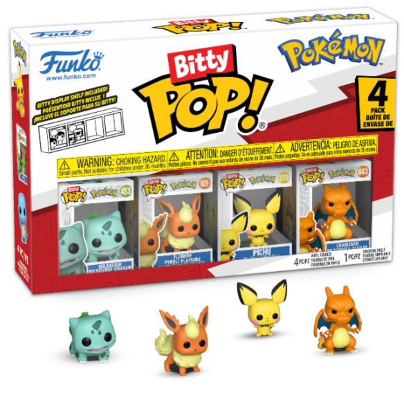 Pokemon-SERIE 4 X -Pokemon Bitty POP! Vinyl Figure 4-Pack Series Pikachu 2,5 cm (PREVENDITA)