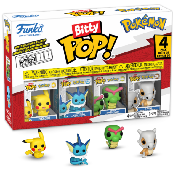 Pokemon-SERIE 4 X -Pokemon Bitty POP! Vinyl Figure 4-Pack Series Pikachu 2,5 cm (PREVENDITA)